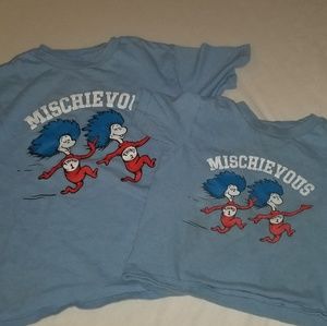 2 boys Dr. Seuss tshirts